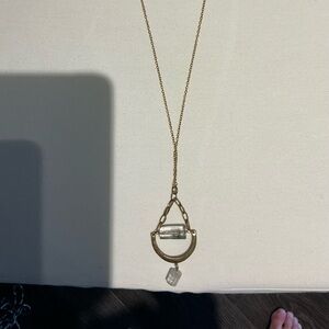 Elegant Gold Necklace with Clear Pendant
